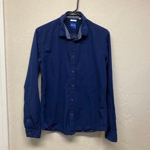 Jules Button Dress Shirt Navy Blue French Fitted